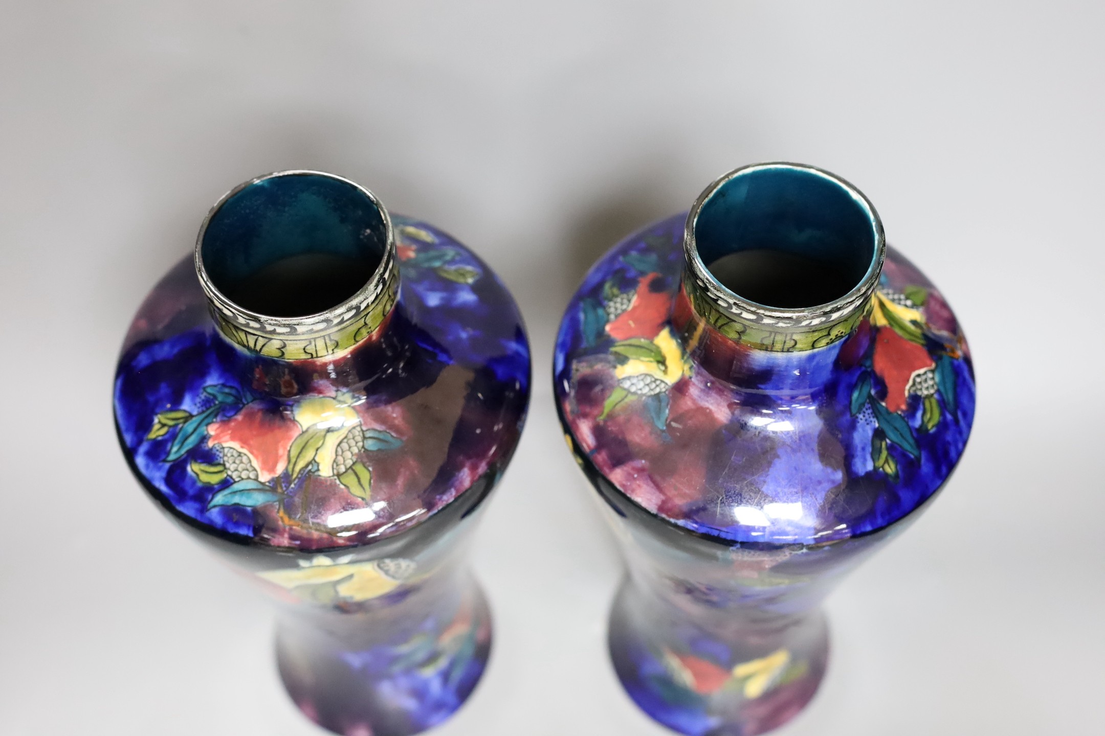 A pair of S. Hancock & Sons Rubens Ware vases, 29cm